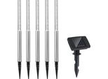 Deuba 5X Illuminazione Solare Led Faretti Da Giardino Sensore Crepuscolare Luce Bianca Fiaccole