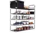 Scarpiera Xxl 91 X 88 X 30 Cm Con 5 Ripiani Per 25 Paia Di Scarpe Come Scarpiera E Porta Scarpe - Nero