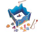 Eichhorn 100002089 - Gioco Di Pesca Con Due Canne Da Pesca, Giocattolo In Legno, Destrezza, Da 3 Anni, 16 Pezzi