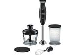 Bosch | Clevermixx MSM2650B | Frullatore | Frullatore Manuale | 600 W | Numero Di Velocità 12 | Tritatutto | Nero
