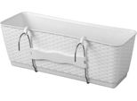 Vaso Ratolla Case Pw 500, Bianco, Con Sottovaso, Con Gancio Per Ringhiera
