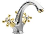 Sapho Reitano Rubinetteria Antea - Miscelatore Per Lavabo Antea Con Bocca Di Erogazione, Cromo/Oro 3272