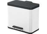 Hailo 0630-230 Separatore Di Rifiuti A Pedale Hailo ÖKo Duo Plus L, 17+9 L, Bianco