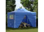 Vidaxl Tenda Pieghevole Pop-Up Con 4 Pannelli Laterali 3X4,5 M Blu