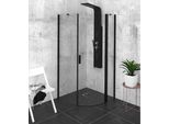 Polysan Zoom Line - Cabina Doccia Black 900X900 Mm, Destra, Nero Opaco/Vetro Chiaro ZL2615BR