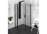 Polysan Zoom Line - Cabina Doccia Black 900X900 Mm, Sinistra, Nero Opaco/Vetro Chiaro ZL2615BL