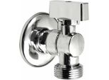 Valvole Ad Angolo Aqualine - Valvola A Sfera Per Lavatrice Con Valvola Di Ritegno 1/2 "X3/4"", Cromo 5310"