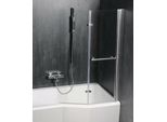 Schermo Da Bagno Pieghevole Odessa, L. 970 Mm, Argento, Vetro Trasparente