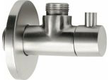 Sapho Minimal - Valvola Ad Angolo Con Rosetta, 1/2" X 3/8"" Per Acqua Fredda, Acciaio Inox MI058S"