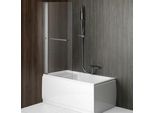 Polysan Rioni - Schermo Da Bagno Pneumatico 710 Mm, Alluminio Lucido/Vetro Trasparente 72915