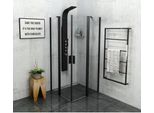 Polysan Zoom Line - Cabina Doccia Nera 900X900 Mm, Nero Opaco/Vetro Chiaro ZL5415B