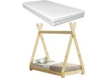 [Letto Per Bambini In Legno Di Pino Con Materasso 70X140Cm Letto Design Tipi Letto In Legno Letto Per Casa Materasso In Schiuma Fredda Oeko-Tex Standard 100 Adatto A Chi Soffre Di Allergie Traspirante