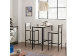 Sobuy OGT03-HG Set Tavolo Da Bar 3 Pezzi Tavolo Da Pranzo Tavolo Da Bistrot Mobili Da Balcone Mobili Da Bistrot
