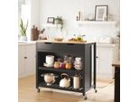 Sobuy Carrello Portavivande Con Rotelle Carrello Da Cucina Con Piano Di Lavoro Carrello Rotante Scaffale Da Cucina In Piedi Scaffale Da Cucina Carrello Da Cucina Con Spazio Di Archiviazione 98X94X58 Cm FKW74-SCH