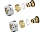 Raccordo A Compressione Alupex 16 Mm, Acciaio Inox Spazzolato