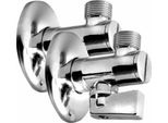 Valvole Ad Angolo Aqualine - Valvola A Sfera Ad Angolo 1/2 "X3/8"", Senza Dado, Con Filtro, Cromo 5312"