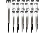 Deuba Set 24 Lampade Solari Da Giardino A Led In Acciaio Inox Luce Bianca Calda