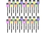 Monzana 32X Led Faretti Outdoor Luce Solare 36Cm Sensore Crepuscolare Da Giardino Multicolore
