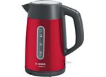 Bosch | Bollitore | Designline TWK4P434 | Elettrico | 2400 W | 1,7 L | Acciaio Inox | Base Girevole A 360° | Rosso/Nero