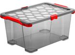 Rotho Storage Box 44L Evo Total Protection - Scatola Di Plastica 59,0 X 39,5 X 28,0 Cm - Scatola Impilabile Con Coperchio - Cassa Di Immagazzinamento Con Chiusura Sicura