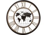 Orologio Da Parete Con Mappa Del Mondo E Numeri Romani, Meccanismo Silenzioso, Ø 67 Cm - Atmosphera