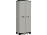 Keter Keter Planet Armadio Alto Multiuso - 3 Ripiani - 68X39X173Cm - Grigio/Nero - Plastica Riciclata