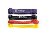 Hms Fitness GU05 Set ÜBungsband Gummi Schwarz, Lila, Rot, Gelb