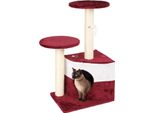 Tiragraffi Wiltec In Rosso Alto 71 Cm, Tiragraffi Per Gatti Con Due Piattaforme, Albero Per Gatti Con Grotta E Palla Da Gioco, Albero Da Arrampicata Per Gatti