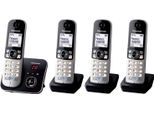 Panasonic KX-TG6824 - Telefono Cordless - Segreteria Telefonica Con Id Chiamante - Dect - Nero + 3 Telefoni Aggiuntivi