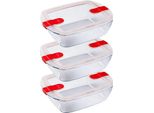 Contenitore In Vetro Pyrex Con Coperchio Cook & Heat 3 Pezzi