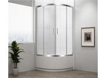 Polysan Selma - Cabina Doccia A Quarto Di Giro 900X900 Mm, Alluminio Lucido/Vetro Trasparente MD2516