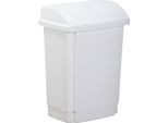 Plast Team 13460800 Cestino Per Rifiuti Con Coperchio Basculante Plast Team, 15 Litri, Bianco