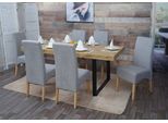 Set Di 6 Sedie Da Pranzo Latina, Sedia Da Cucina, Tessuto/Tessuto ® ~ Grigio Chiaro, Gambe Chiare