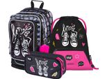 Baagl Set Zaino Scuola Ragazze 3 Pezzi - Zaino Scuola Dalla 3A Elementare - Cartella Scuola Primaria Con Tracolla - Zaino Scuola Ergonomico (Scarpe Da Ginnastica)