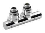 Sapho Twin - Set Di Valvole Di Connessione Per Attacco Centrale, Interasse 50 Mm, Cromo CP401S