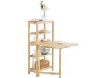 Sobuy FWT70-N Tavolo Pieghevole Per Sala Da Pranzo Con Ripiano Tavolo Da Pranzo In Legno Di Gomma Tavolo Pieghevole Tavolo Da Cucina Scrivania Per Sala Da Pranzo Wd Circa: 98X126X60Cm