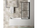 Polysan Kagera - Schermo Da Bagno Pneumatico 710 Mm, Nero Opaco/Vetro Trasparente 30336B