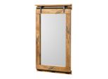 MASSIVMOEBEL24 | Specchio In Legno Di Mango 65X6X110 Mango Naturale Laccato Railway