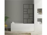 Polysan Parana - Schermo Da Bagno Pneumatico 800 Mm, Nero Opaco/Vetro Trasparente 30346B