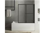 Polysan Olbia - Schermo Da Bagno Pneumatico 1230 Mm, Nero Opaco/Vetro Trasparente 30317B