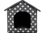 Cuccia Per Cani Cuccia Per Cani Grotta Per Cani Casa Per Gatti Grotta Per Animali Xl - 60X55 Cm Grigio Con Zampe