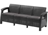 Divano Da Giardino In Rattan Artificiale A Tre Posti Corfu Love Seat Max Grafite