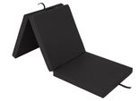 Hobbygarden Materasso Pieghevole Ben - 180×65×6 Cm, Pieghevole, Letto Per Ospiti E Tappetino Da Palestra, Rivestimento Aloba, Facile Da Pulire E Mobile Black
