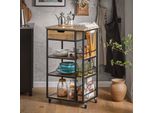 Sobuy FKW99-N Carrello Da Portata Carrello Laterale Carrello Da Tè Carrello Da Bar Carrello Da Cucina Carrello Da Cucina Con Rotelle Wd Ca. 50X87X37Cm