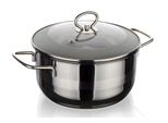Pentola 26Cm Con Coperchio In Vetro 6,5L In Acciaio Inox Matte New Line Induzione