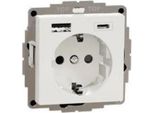 Merten MEG2367-0319 Presa Di Corrente Con Contatto Di Terra E Caricabatterie Usb Tpb Sistema Bianco Polare M