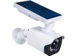 Telecamera Fittizia Con Luce Led Telecamera Di Sorveglianza Rilevatore Di Movimento Pir Telecamera Fittizia Alimentata Ad Energia Solare Adatta All'uso Esterno IP66 Impermeabile