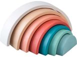 Torre Impilabile Di Blocchi Arcobaleno In Legno - Giocattolo Colorato