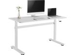 Scrivania Sit-Stand 140X60Cm Scrivania Da Ufficio Regolabile Manualmente In Altezza Fino A 117Cm Scrivania Ergonomica Caricabile Fino A 40Kg Bianco