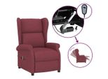 Vidaxl Sedia Ad Ala Con Funzione Reclinabile In Tessuto Rosso Vino Elettrico